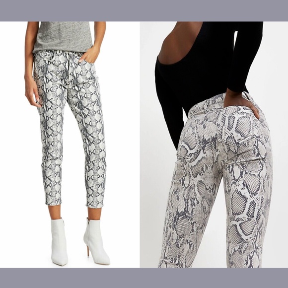 NWT FRAME [ 25 ] Ali Ultra High‎ Rise Python Cigarette Skinny Jeans - Picture 4 of 13